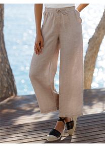 Leinenhose Heine, Damen, Gr. 46, Normalgr&ouml;&szlig;en, sesam, 100% Leinen, unifarben, Hosen Leinenhose