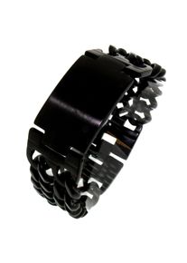 Armband Firetti "Schmuck Geschenk Armkette ID-Platte, Panzerkette", schwarz, Armb&auml;nder, Damen, 21cm, Edelstahl, Armband