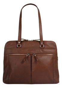 Aktentasche Betty Barclay, Damen, Gr. B/H/T: 39cm x 30cm x 9cm onesize, braun (cognac), Leder, leicht gl&auml;nzend, Taschen Aktentasche, echt Leder