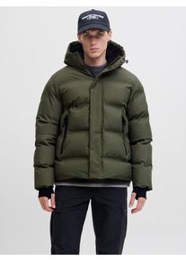 Jack & Jones Steppjacke JACK & JONES "JCOFUSION PUFFER JACKET", Herren, Gr. XL, grape leaf, Web, Obermaterial: 100% Polyester, unifarben, normal, Rippb&uuml;ndchen, Jacken Steppjacke