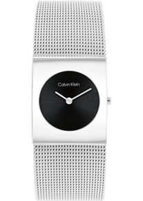 Quarzuhr Calvin Klein "CK PULSE 26 mm", silber (silberfarben, schwarz), Armbanduhren, Damen, Quarzuhr, Armbanduhr, Damenuhr, analog, Edelstahlarmband
