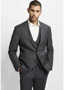 Baukastensakko Cinque "CICASTELLO", Herren, Gr. 46, grau (anthrazit), Obermaterial: 53% Polyester, 43% Schurwolle, 4% Elasthan, unifarben, schmal, Sakkos Baukastensakko, Slim-Fit