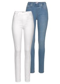 Jeansjeggings Flashlights, Damen, Gr. 46, N-Gr, bleached, whi, Jeans, Obermaterial: 80% Baumwolle, 19% Polyester, 1% Elasthan. Obermaterial wei&szlig;: 78% Baumwolle, 21% Polyester, 1% Elasthan, Basic, eng lang, Jeans Jeansjeggings, enge Passform, R&ouml;hrenjeans, Used-Look-Waschung, hohe Leibh&ouml;he, Topseller