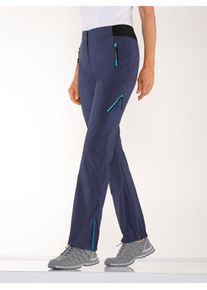 Funktionshose Casual Looks, Damen, Gr. 46, Normalgr&ouml;&szlig;en, blau (nachtblau), 55% Baumwolle, 42% Polyamid, 3% Elasthan, gemustert, mehrfarbig, unifarben, lang, Hosen Funktionshose