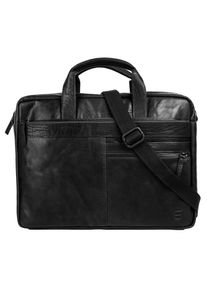 SPIKES & SPARROW Aktentasche SPIKES & SPARROW, Gr. B/H/T: 39cm x 28cm x 9cm onesize, schwarz, Leder, leicht gl&auml;nzend, unifarben, Taschen Aktentasche, echt Leder