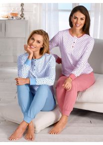 w&auml;schepur Schlafanzug W&Auml;SCHEPUR, Damen, Gr. 44/46, bunt (bleu, erika), 100% Baumwolle, Homewear-Sets Schlafanzug