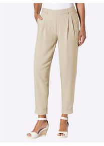 Bundfaltenhose Inspirationen, Damen, Gr. 46, Normalgr&ouml;&szlig;en, sand, 94% Polyester, 6% Elasthan, Hosen Bundfaltenhose
