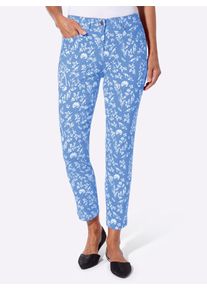 Webhose Inspirationen, Damen, Gr. 46, Normalgr&ouml;&szlig;en, himmelblau, ecru, bedruckt, 77% Viskose, 19% Polyamid, 4% Elasthan, bedruckt, gemustert, mehrfarbig, lang, Hosen Webhose
