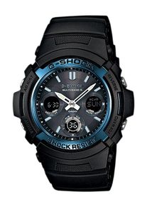 Funkchronograph Casio G-SHOCK, schwarz (schwarz, azurblau), Armbanduhren, Herren, Funkchronograph, Solaruhr, Armbanduhr,Herrenuhr,digital bis 20 bar wasserd.Resinarmband