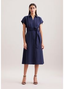 Sommerkleid Seidensticker "Schwarze Rose", Damen, Gr. 3XL (46), Normalgr&ouml;&szlig;en, blau, 100% Leinen, unifarben, regular fit, Kleider Sommerkleid, Ohne Arm Kragen Uni