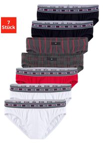 H.I.S. Slip H.I.S, Herren, Gr. XXL, 7 Stk., rot, Jersey, Obermaterial: 95% Baumwolle, 5% Elasthan, gestreift, k&ouml;rpernah, Unterhosen Slip, aus Baumwoll-Stretch
