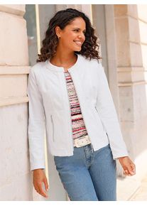 Jackenblazer Casual Looks "Jeansblazer", Damen, Gr. 36, wei&szlig;, 96% Baumwolle, 4% Elasthan, Blazer Jackenblazer