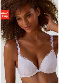 Push-up-BH Vivance, Damen, Gr. 75, Cup C, wei&szlig; (reinwei&szlig;), Microtouch, Obermaterial: 90% Polyamid, 10% Elasthan, BHs Push-up-BH, mit 3 extravaganten Tr&auml;gern zum Austauschen, sexy Dessous