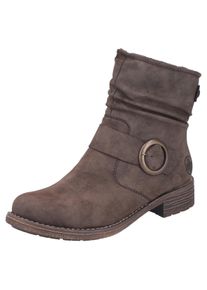 Stiefelette Rieker, Damen, Gr. 36, dunkelbraun, Lederimitat, used, Schuhe Stiefelette, Boots, Blockabsatz, slouchy Schaft und Innenrei&szlig;verschluss