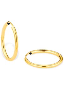 Paar Creolen Amor "2013894", gelb (gelbgold, 375), Ohrringe, Damen, 17mm, Gelbgold 375, Paar Creolen