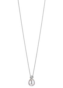 Kette mit Anh&auml;nger ADRIANA "San Remo, S2", wei&szlig; (silberfarben, wei&szlig;, kristallwei&szlig;), Halsketten, Damen, Perlen Silber 925 (Sterlingsilber), L: 50, Perlen, Silber 925 (Sterlingsilber), Kette mit Anh&auml;nger, Made in Germany - mit Zirkonia (synth.) - mit S&uuml;&szlig;wasserzuchtperle