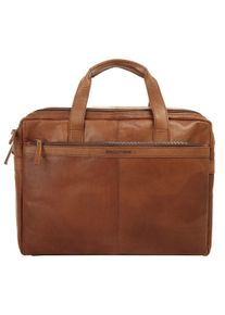 SPIKES & SPARROW Aktentasche SPIKES & SPARROW, Gr. B/H/T: 40cm x 29cm x 10cm onesize, braun (cognac), Leder, beschichtet, gl&auml;nzend, Taschen Aktentasche, echt Leder