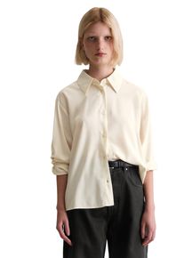 Marc O'Polo Langarmbluse MARC O'POLO DENIM "relaxed fit aus LENZING&trade; ECOVERO&trade;", Damen, Gr. L, wei&szlig; blush, Web, Obermaterial: 100% Viskose, unifarben, relaxed fit normal, 1-Knopf-Manschette, Blusen Langarmbluse