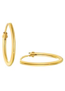 Paar Creolen Amor "2014177", gold (goldfarben), Ohrringe, Damen, Gelbgold 375, Paar Creolen, Made in Germany