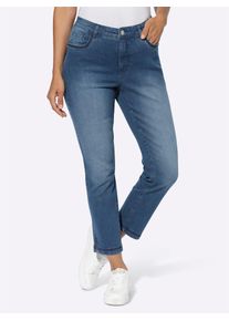 5-Pocket-Jeans Inspirationen, Damen, Gr. 46, Normalgr&ouml;&szlig;en, blau (blau, stone, washed), 98% Baumwolle, 2% Elasthan, unifarben, 7/8-L&auml;nge, Jeans 5-Pocket-Jeans