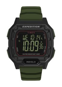 Chronograph Timex "RIDGE", gr&uuml;n (khaki), Armbanduhren, Damen, Chronograph, Quarzuhr, Armbanduhr, Herrenuhr, Silikonarmband, Stoppfunktion,digital