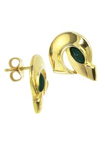 Paar Ohrstecker OSTSEE-SCHMUCK "- Caya - Gold 333/000 - Malachit" Gr. 13, gold (gold 333, goldfarben, gelb), Ohrringe, Damen, Gelbgold 333, Paar Ohrstecker