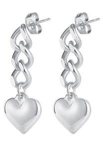 Paar Ohrstecker Firetti "Schmuck Geschenk Ohrschmuck Herz", silber (edelstahlfarben), Ohrringe, Damen, Edelstahl, Paar Ohrstecker