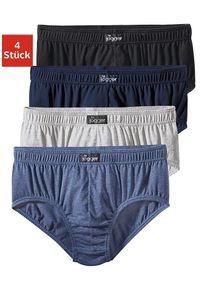 Slip Le Jogger, Herren, Gr. 6, 4 Stk., blau (schwarz, marine, grau, meliert, blau, meliert), Jersey, Obermaterial: 100% Baumwolle, unifarben, k&ouml;rpernah, Unterhosen Slip, aus angenehm weicher Baumwoll-Qualit&auml;t, Topseller