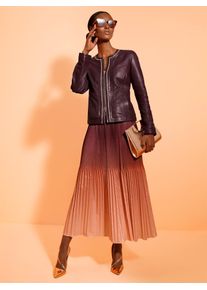 Lederblazer Mainpol "Lammnappa-Lederblazer", Damen, Gr. 42, burgund, 100% Lammnappaleder, Blazer Lederblazer