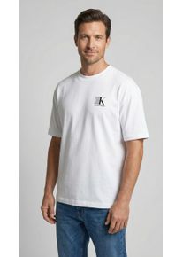 T-Shirt Calvin Klein "SS 30s E SPRTSWR 1 G", Herren, Gr. S, wei&szlig; (hellwei&szlig;), Single Jersey, Obermaterial: 100% Baumwolle, unifarben, regular fit normal, Rundhals, eingesetzt abgesteppte Kante, Shirts T-Shirt, Mit Rundhalsausschnitt