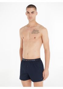 Webboxer, Herren, Gr. L, 1 Stk., blau (marine), Obermaterial: 100% Baumwolle, Tommy Hilfiger Underwear, Unterhosen Webboxer, mit Logo am Bund