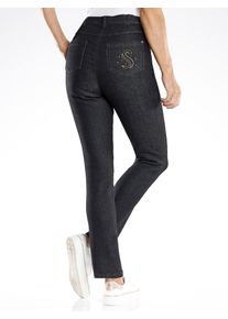 Bequeme Jeans Classic Basics, Damen, Gr. 38, Normalgr&ouml;&szlig;en, schwarz (schwarz denim), 97% Baumwolle, 17% Polyester, 3% Elasthan, unifarben, lang, Jeans Bequeme Jeans