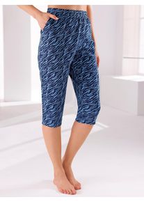 Caprihose feel good, Damen, Gr. 44/46, Normalgr&ouml;&szlig;en, marine, mittelblau, 100% Baumwolle, bedruckt, gemustert, mehrfarbig, Hosen Caprihose
