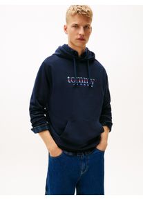 Hoodie Tommy Jeans "TJM REG ENTRY DNA PLAY", Herren, Gr. XL, schwarz night navy, Sweatware, Obermaterial: 100% Baumwolle, regular fit normal, Rippb&uuml;ndchen, Sweatshirts Hoodie, regular fit, mehrfarbiges Logo, Sweatshirt