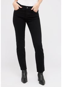 High-waist-Jeans Angels "DOLLY", Damen, Gr. 48, L&auml;nge 28, schwarz (jetschwarz), Denim/Jeans, Obermaterial: 81% Baumwolle, 18% Polyester, 1% Elasthan, unifarben, straight fit lang, Jeans High-waist-Jeans, im klassichen 5-Pocket-Stil