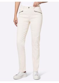 Bequeme Jeans Heine, Damen, Gr. 46, Normalgr&ouml;&szlig;en, ecru, 81% Baumwolle, 17% Polyester, 2% Elasthan, unifarben, lang, Jeans Bequeme Jeans