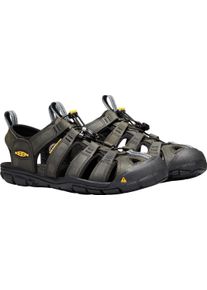 Sandale Keen "CLEARWATER CNX LEATHER", Herren, Gr. 48, schwarz (magnet, schwarz), Leder, Synthetik, Schuhe Sandale