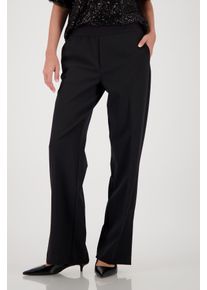 Schlupfhose monari "Hose Schlupf B&uuml;gelfalte", Damen, Gr. 46, N-Gr, schwarz, Web, Obermaterial: 85% Polyester, 15% Elasthan, unifarben, regular fit lang, Hosen Schlupfhose, Regular fit