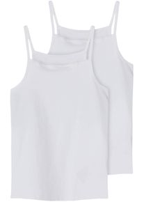 Unterhemd name it "NKFSTRAP f&uuml;r M&auml;dchen mit Spaghettitr&auml;gern im 2er-Pack", M&auml;dchen, Gr. 134/140, 2 Stk., N-Gr, wei&szlig; (hellwei&szlig;), Jersey, Obermaterial: 95% Baumwolle, 5% Elasthan, unifarben, k&ouml;rpernah, Rundhals, Unterhemden Unterhemd, unifarben, casual, k&ouml;rpernah, Baumwollmischung, Rundhals