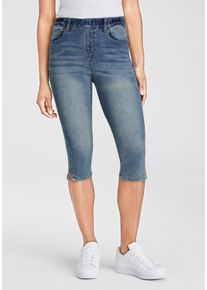 Caprijeans Arizona "Ultra-Stretch", Damen, Gr. 36, N-Gr, blau (blau used), Denim/Jeans, Obermaterial: 74% Baumwolle, 24% Polyester, 2% Elasthan, Basic, skinny fit 3/4-L&auml;nge, Jeans Caprijeans, extra-eng geschnittene Beinform, hoher Bund, in Capri-L&auml;nge