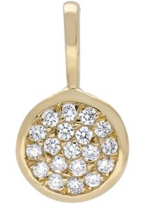 Kettenanh&auml;nger Firetti "Schmuck Geschenk Gold 585 Halsschmuck Anh&auml;nger Halskette Kreis rund", gold (gelbgoldfarben, wwei&szlig;), Schmuckanh&auml;nger, Damen, 0,15 SI = kleine Einschl&uuml;sse, Diamanten Gelbgold 585, 1 g, Diamanten, Gelbgold 585, Kettenanh&auml;nger