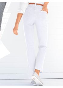 5-Pocket-Jeans Casual Looks, Damen, Gr. 46, Normalgr&ouml;&szlig;en, wei&szlig;, 98% Baumwolle, 2% Elasthan, unifarben, lang, Jeans 5-Pocket-Jeans