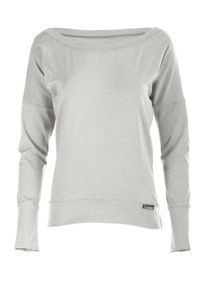 Oversize-Shirt WINSHAPE "Longsleeve WS2", Damen, Gr. L, grau (grau melange), 48% Baumwolle, 48% Polyester, 4% Elasthan, U-Boot-Ausschnitt, Shirts Oversize-Shirt