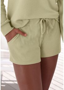 Sweatshorts s.Oliver, Damen, Gr. 32/34, N-Gr, gr&uuml;n (pistazie), Rippware, Obermaterial: 100% Baumwolle, unifarben, bequem kurz, Hosen Sweatshorts, Kurze Hose aus Ripp-Qualit&auml;t mit seitlichen Taschen, Loungewear