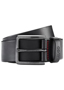 Lederg&uuml;rtel Hugo "Gionio", Damen, Gr. 120, schwarz, Leder, kontrastfarbene Details, unifarben, G&uuml;rtel Lederg&uuml;rtel, aus italienischem Leder mit Logo-Pr&auml;gung auf der Schlaufe