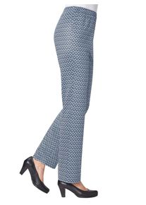 Jerseyhose Classic Basics, Damen, Gr. 46, Normalgr&ouml;&szlig;en, blau (marine, gemustert), 100% Polyester, gemustert, lang, Hosen Jerseyhose