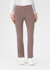Stretch-Hose Stehmann, Damen, Gr. 46, N-Gr, braun (falcon, 5011), Obermaterial: 72% Viskose, 25% Polyamid, 3% Elasthan, unifarben, regular fit kn&ouml;chellang, Hosen Stretch-Hose, mit Schlitz