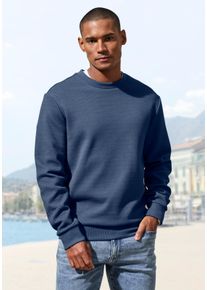 Sweatshirt John Devin, Herren, Gr. L (52/54), blau, Obermaterial: 83% Baumwolle, 16% Polyester, 1% Elasthan, unifarben, regular fit, Rundhals, angesetztes B&uuml;ndchen, Sweatshirts Sweatshirt, Pullover aus Struktur-Qualit&auml;t, Topseller