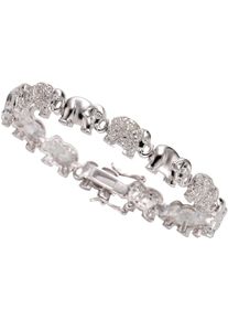 Armband Firetti "Schmuck Geschenk Silber 925 Armschmuck Armkette Elefanten", silber (silberfarben, wei&szlig;), Armb&auml;nder, Damen, 19cm, Silber 925 (Sterlingsilber), Armband, mit Zirkonia (synth.)