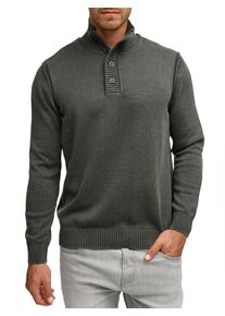 Strickpullover INDICODE "INNiels &frac12; Placket", Herren, Gr. XL, raven, Strick, Obermaterial: 100% Baumwolle, unifarben, regular fit, Pullover Strickpullover